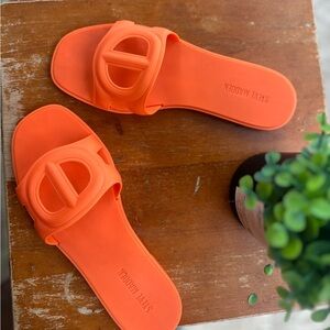 Steve Madden Bold Orange Slide Sandals